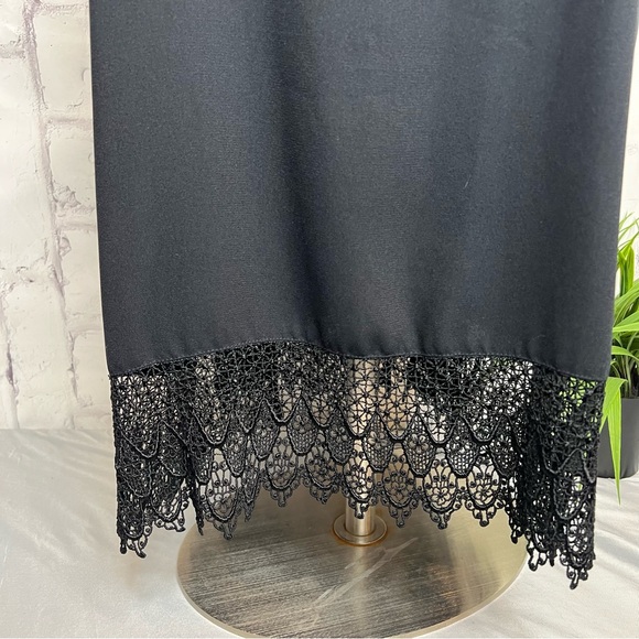 Leith shift dress Crochet trim black XL - Picture 5 of 10